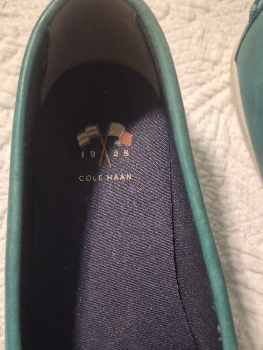 Cole Haan Womens Teal Leather Loafers/Deck Shoes - Picture 7 of 7